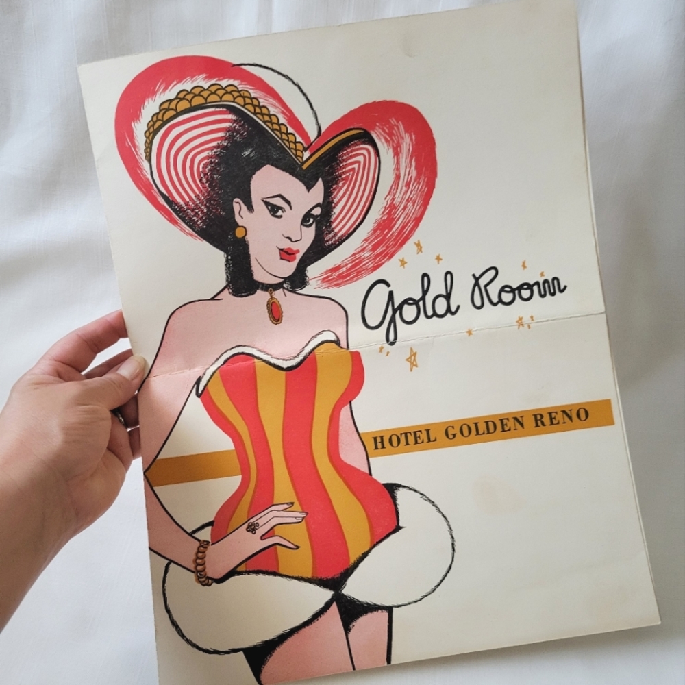 Vintage 1950's Hotel Golden Reno "Gold Room" Menu
